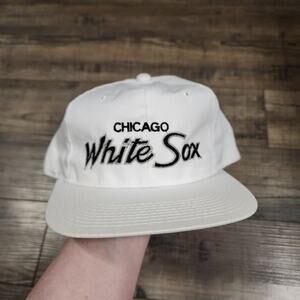 Vintage Chicago White Sox Script Sports Specialties Twill cap Snapback hat cb
